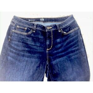 a.n.a. Straight Jeans Women  Dark Blue Western Raw Hem Stretch Comfort Sz14